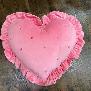 Threshold Valentines Oversized Heart Velvet Pillow Pink 24in X 20in Reversible